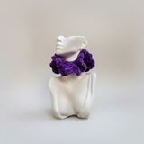 Eych Kadife El Örgüsü Scrunchie Saç Tokası – Hacimli Yumuşak Kadife Lastikli Toka - Mor