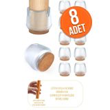 EYD 2,5 CM VE 3.2 CM ARASI Silikon Masa Sandalye Pabuç Koltuk Sandalye Kaydırmaz Zemin Koruyucu 8 Adet