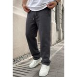 EydaMoon Erkek Baggy Kesim 3İplik Kışlık Bol Paça Oversize Eşofman Altı
