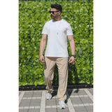 Eydamoon Erkek Beyaz Likralı Regular Kesim Süprem Kumaş %100 Pamuk Terletmez Ince T-Shirt - XL