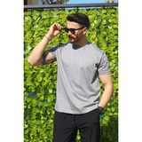 Eydamoon Erkek Gri Regular Likralı Süprem Kumaş %100 Pamuklu Bisiklet Yaka Kısa Kollu T-Shirt - XL