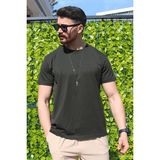 Eydamoon Erkek Haki Likralı Regular Kesim Süprem Kumaş %100 Pamuk Terletmez Ince T-Shirt - 2XL