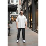 EYDAMOON Erkek Oversize Süprem Penye %100 Pamuk Kumaş Bisiklet Yaka T-Shirt - Beyaz