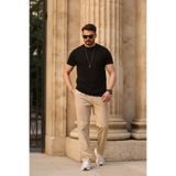EydaMoon Erkek Regular Likralı %100 Pamuklu Kumaş Rahat Kesim Kısa Kollu T-shirt
