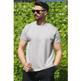 EydaMoon Erkek Taş Regular Likralı Süprem Kumaş %100 Pamuklu Bisiklet Yaka Kısa Kollu T-shirt