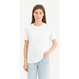 Eydamoon Kadın Regular Likralı Süprem %100 Pamuk Kumaş Bisiklet Yaka Basic T-Shirt - Beyaz - 2XL