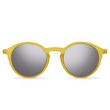 Eye Connection Wıllıam Unisex Oval Güneş Gözlüğü, Sarı Plastik Çerçeve, Füme Aynalı UV 400 Lens