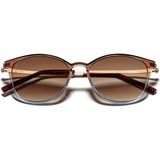 Eye Of Horus EOH2349 C11 Kahverengi/mavi Asetat Kare Unisex Güneş Gözlüğü - Kahverengi - Mavi