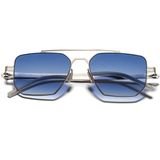 Eye Of Horus EOH5003 C2 Mavi Degrade Ultra Hafif Metal Geometrik Unisex Güneş Gözlüğü - Gümüş
