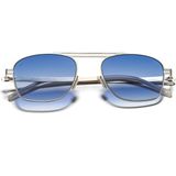 Eye Of Horus EOH5004 C1 Mavi Degrade Ultra Hafif Metal Kare Unisex Güneş Gözlüğü - Gümüş