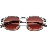 Eye Of Horus SİTRİN-2362 C16 Bordo Degrade Asetat Yuvarlak Unisex Güneş Gözlüğü - Açık Gri