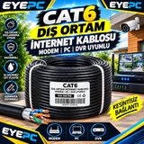 EYE PC 10 Metre Dış Ortam Cat6 Kablo Çift Plastik Koruma Modem Pc Arası