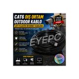 EYE PC 150 Metre Dış Ortam Cat6 Internet Kablosu Siyah Fiber Modem Pc Internet