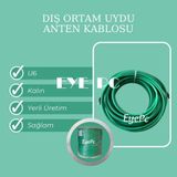 EYE PC 35 Metre UYDU ÇANAK ANTEN LNB TELEVİZYON TV SİNYAL KABLOSU 35M / 35m RG6 U6 /Dış Mekan/Kalın