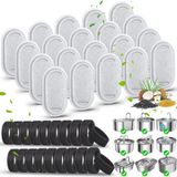 Eyehoce Cat Su Çeşmesi Filtreleri-20Pack Kedi Çeşmesi Paslanmaz Çelik 108/3.2L ve 74oz/2L ayarlanabilir Su Akışı Pet Su Çeşmesi için Yedek Filtreler.
