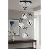 EYEL TASARIM 4'LÜ PERLA KROM 3 RENK MODLU KRİSTAL TAŞLI LEDLİ AVİZE 346180196