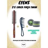 EYENS Erkek Fön Fırçası + Şekillendirici Wax Tarağı + 150 ml Kavanoz Wax Hediye - Maun