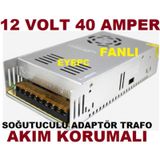 Eyepc 12 Volt 12V 40 Amper Fanlı Metal Kasa Adaptör Akım Korumalı Trafo