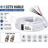 Eyepc 25 Metre 4+1 Cctv Kamera Görüntü Ses Kablosu Iç ve Dış Mekan + 2 Bnc Jak