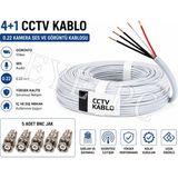 Eyepc 50 Metre Güvenlik Kamera Ses ve Görüntü Kablosu 4+1 0.22 Cctv Kablo / 5 Adet Bnc Jak Birlikte