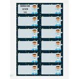 EyER Shoping Astronot Kitap Defter Okul Etiketi 48 Adet Kesimli(Ad-Soyad Istekli)