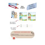 EyER Shoping Bluey Kitap Defter Okul Etiketi 150 Adet Kesimli(Ad-Soyad Istekli) - Yeşil
