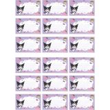 EyER Shoping Kuromi Kitap Defter Okul Etiketi 48 Adet Kesimli(Ad-Soyad Istekli)