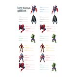EyER Shoping Marvel Hulk Örümcek Adam Kitap Defter Okul Etiketi 48 Adet Kesimli(Ad-Soyad Istekli)