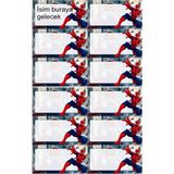 EyER Shoping Örümcek Adam Kitap Defter Okul Etiketi 48 Adet Kesimli(Ad-Soyad Istekli)
