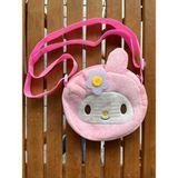 EyER Shoping Sanrio Kuromi Peluş Ayarlanabilir Askılı Büyük Boy Çanta - Pembe