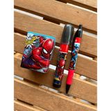 EyER Shoping Spiderman Figürlü Yumurtlayan Silgi Kalemtraş 0,7 Uçlu Kalem Seti - Siyah