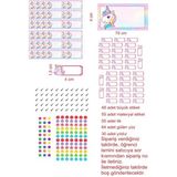 EyER Shoping Unicorn Kitap Defter Okul Etiketi 270 Adet Kesimli