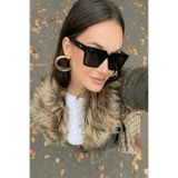 Eyesofia Fiore Siyah Yeni Sezon Vintage Popüler Lüx Kadın Güneş Gözlüğü