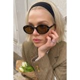 Eyesofia Pearly Cat Eye Siyah Çerçeveli Kahverengi Ultra Hafif Uv400 Filtreli Kadın Güneş Gözlüğü