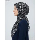 Eyfel Desenli Dimi Pamuk Eşarp (Siyah - Beyaz Serisi) 1014-114