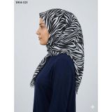 Eyfel Desenli Dimi Pamuk Eşarp (Siyah - Beyaz Serisi) 1014-121