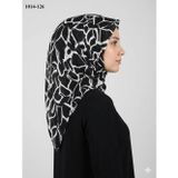 Eyfel Desenli Dimi Pamuk Eşarp (Siyah - Beyaz Serisi) 1014-126