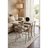 Eyfel Zigon Sehpa 3'lü Set, Metal Ayak, İç İçe Geçebilir Sidon