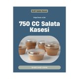 Eyimaya Ambalaj Kraft Karton Salata Kasesi Kapaklı 750cc 50 Adet KAP 50 ADET KAPAK