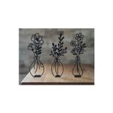 Eyiser Store 3’lü Minimal Plastik Çiçek Vazo Figürü | Modern Dekoratif Obje (17 cm yükseklik)