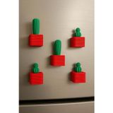 Eyiser Store Mini Kaktüs Saksı 5’li Magnet Seti – Dekoratif Buzdolabı ve Pano Aksesuarı(2,5x6 cm)