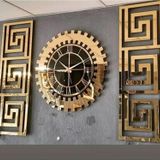 Eyka Store Dekoratif 3 Lü Set Pleksi Gold Aynalı Şık Duvar Saati Ve Dekoru