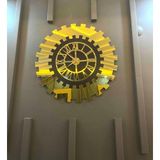 Eyka Store Dekoratif Gümüş Güneş Duvar Saati Modern Roma Rakamlı Mdf Üzeri Aynalı Pleksi 40X40 Cm