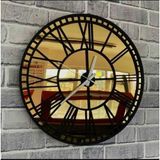 Eyka Store Rustik Tarz Dekoratif Şık Duvar Saati Gold - Siyah Işleme 60 Cm