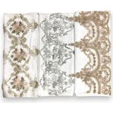 Eyl Home 3 Adet Yerli Üretim Güpürlü Çeyizlik 50x90 550 Gram Kadife El Ve Yüz Havlusu - Beyaz - 50 x 90 cm