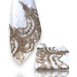 Eyl Home Yerli Üretim Güpürlü Çeyizlik 50x90 180 Gram Kadife El Ve Yüz Havlusu - Beyaz - 50 x 90 cm