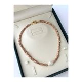 eyla collection Winter Luxe Kolye – Rose Hematit & İnci Yılbaşı Özel Tasarım