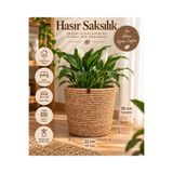 EYLCOTTON Hasır Saksılık Yuvarlak çok amaçlı Sepet Saksılık Banyo Sepeti Havlu sepeti 22x20