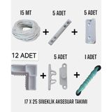 Eylul 17X25 Sineklik Aksesuar Takımı – Kolay Montaj, Dayanıklı Malzeme - 1 Takım