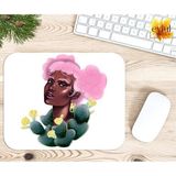 Eylül Design Aesthetic Kadın Temalı Baskılı Özel Tasarım Dikdörtgen Kaydırmaz Mousepad - Beyaz